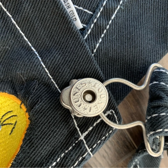 Looney Tunes Tweety Black Overalls Vintage 2000 Women’s Size Medium - Picture 4 of 6